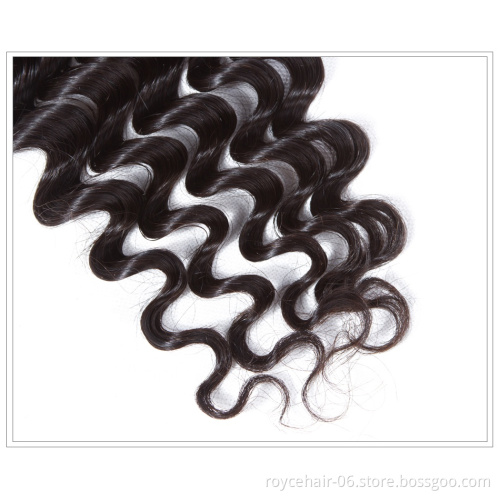 High Quality Peruvian Brazilian Virgin Hair Loose Deep Wave Hairstyles Bundles Thin Skin 4x4 Lace Closure